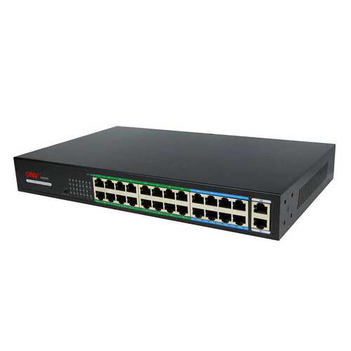 光网视ONV-H1024PL 24口百兆POE交换机 钢壳桌面式监控智能供电器