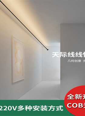 现代led天际线钢带灯套装低电压家用卧室客厅线性cob无主洗墙灯