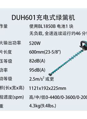 牧田 DUH601 充电式 绿篱机 多功能 修剪机 园林 绿化剪