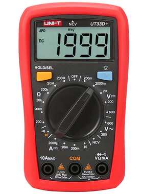 优利德UT33A+/B+/C+/D+迷你万用表数显式家用电工防烧数字电流表