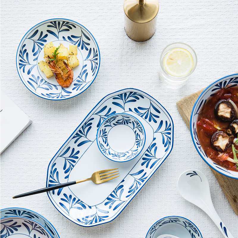 兰之38头陶瓷餐具套装碗碟盘子碗单位妇女节送礼员工礼新中式风