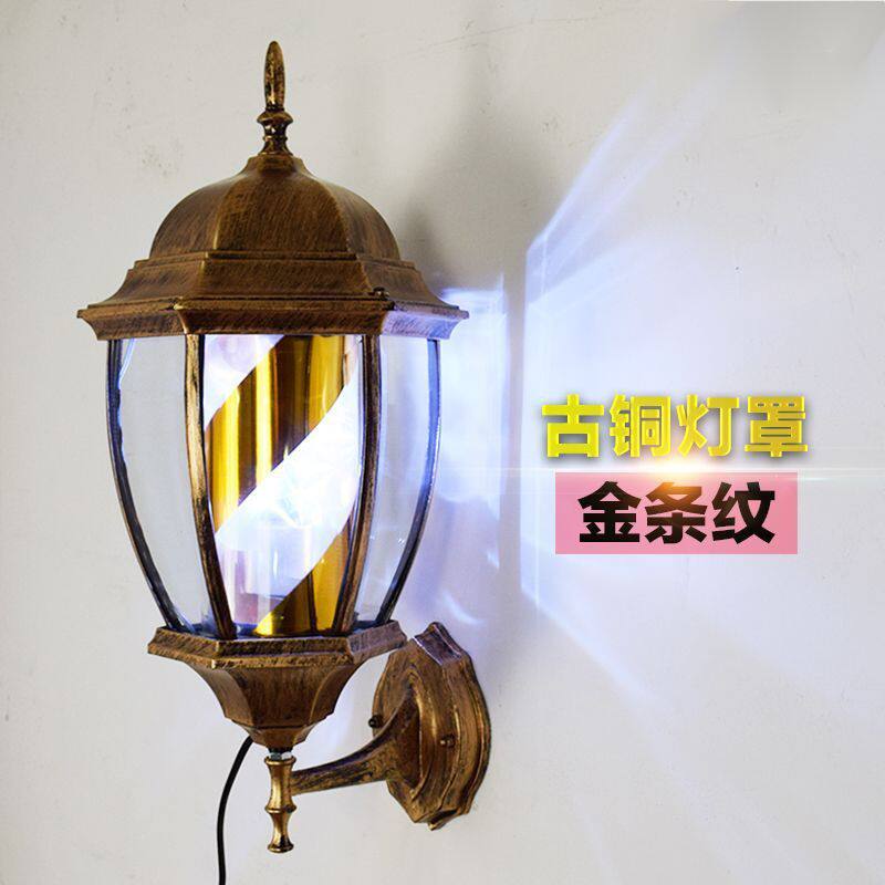 理发店门口旋转灯美发美容壁灯广告灯挂墙灯理发店挂灯印其他无
