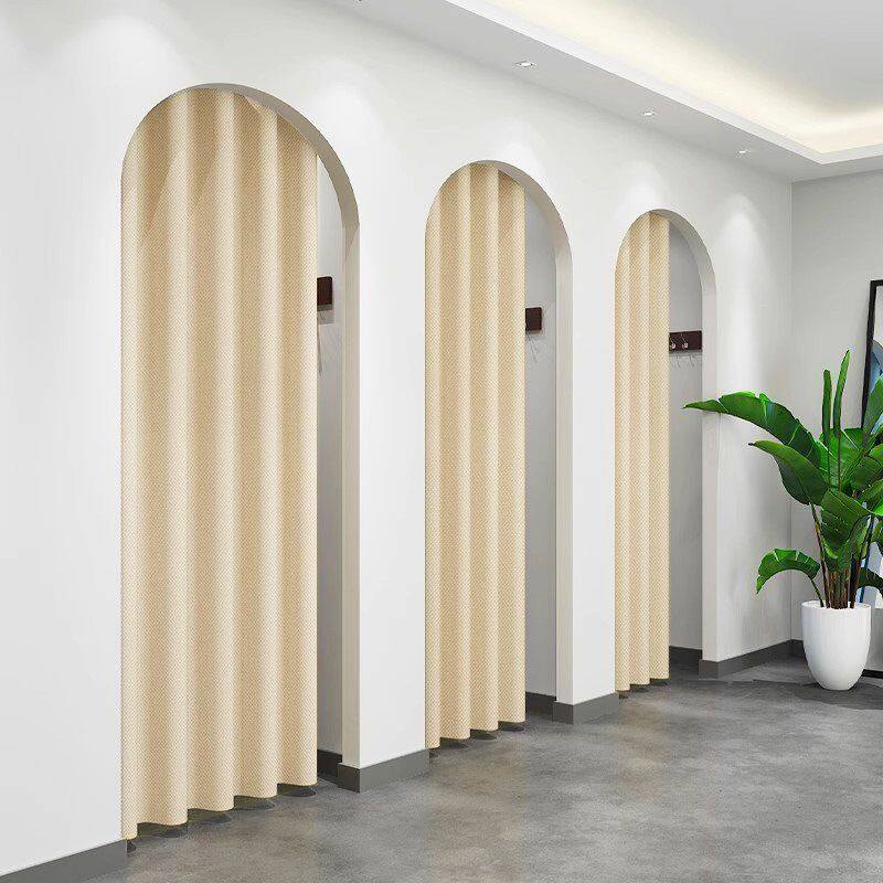 试衣间门帘更衣室隔断帘服装店商用免打孔空调防风窗帘遮挡布帘子