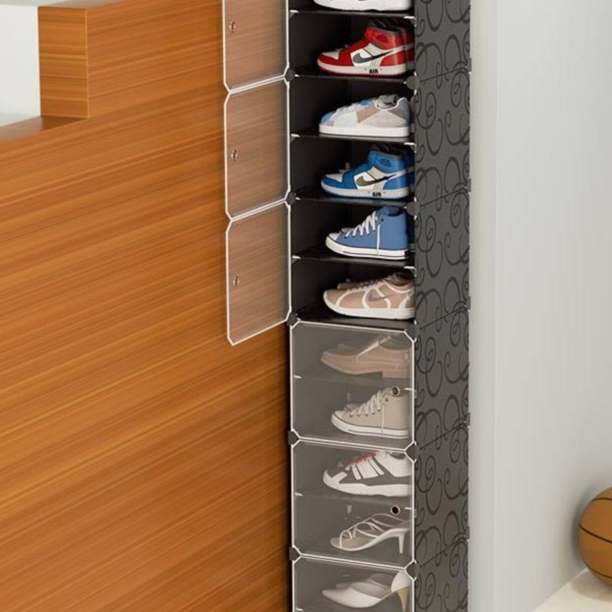 鞋架家用门口小型窄款防尘塑料单排高立式落地多层鞋柜子收纳神器