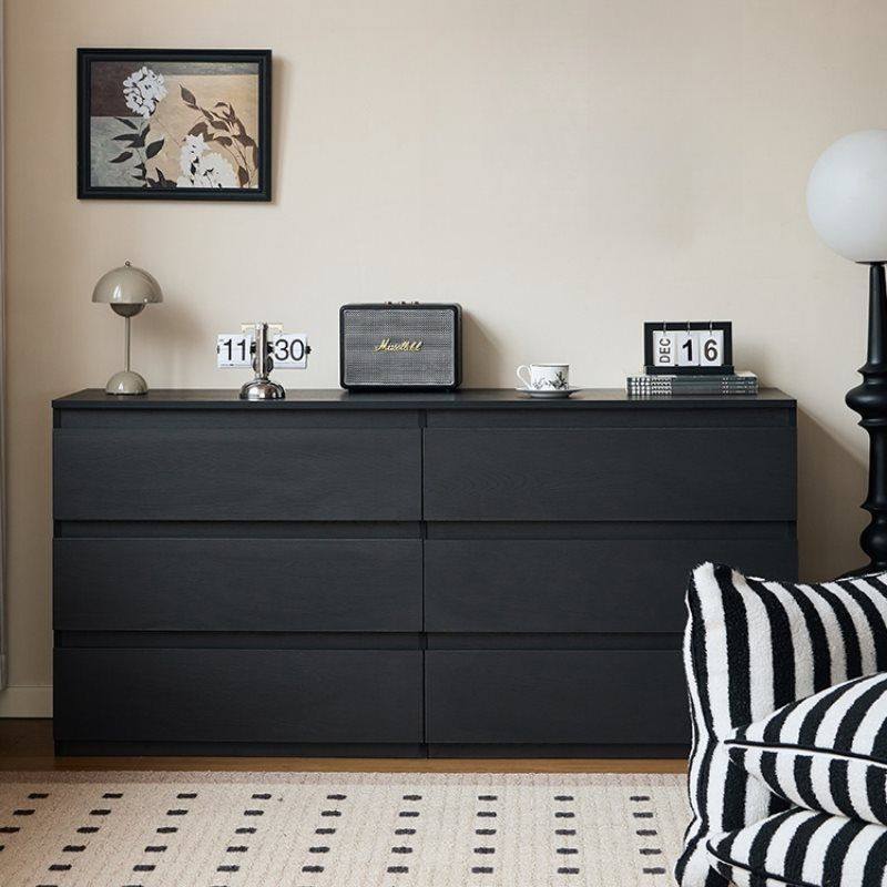 黑色斗柜家用卧室收纳柜大容量简约现代抽屉柜多层储物客厅电视柜