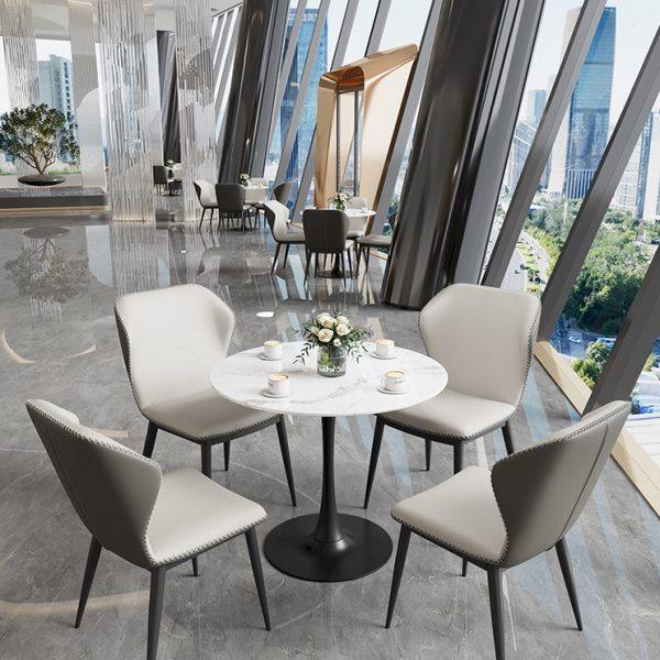 岩板商务洽谈桌椅组合办公室会客简约现代休闲店面休息区接待圆桌,住宅家具,岩板餐桌,淘宝优惠券,粉丝福利购,淘宝优惠卷