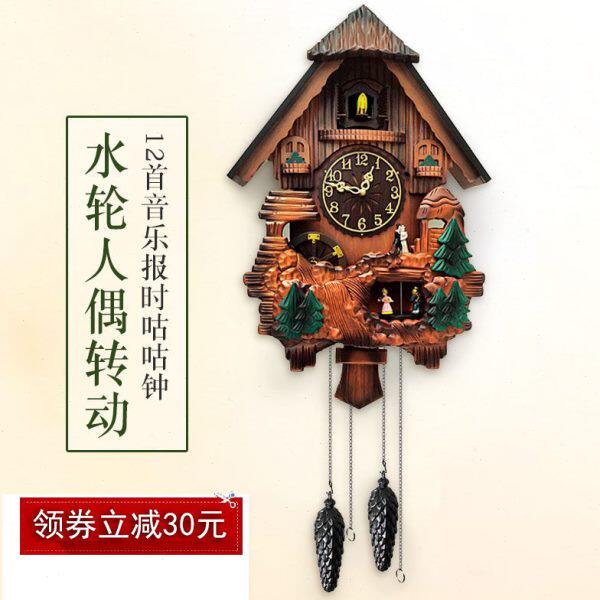 创意时尚布挂钟现代简约鸟咕咕时报客厅儿童钟表鸟机芯台湾谷时钟