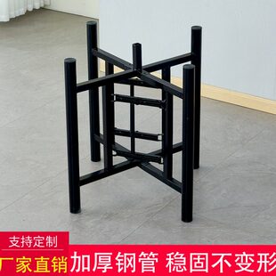 四方架子加固折叠圆形桌脚圆桌餐桌饭店酒店加厚桌腿腿金属折叠腿