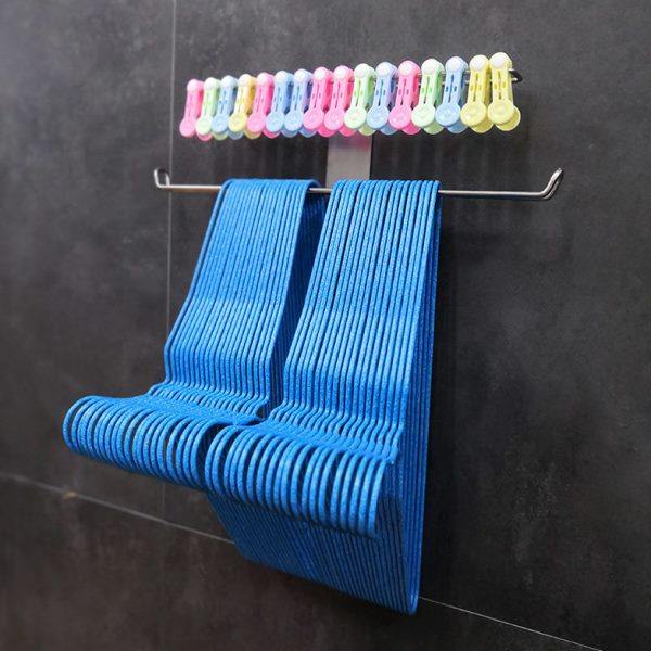 晾衣架收纳神器不锈钢壁挂免打孔家用阳台挂钩放衣夹子衣架整理架,收纳整理,金属衣架,淘宝优惠券,粉丝福利购,淘宝优惠卷