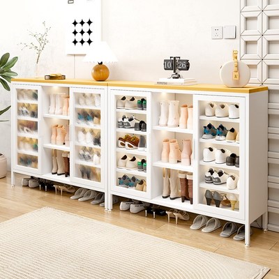 钢制鞋柜家用门口大容量多层入户玄D关柜靠墙铁艺室内多功能铁皮