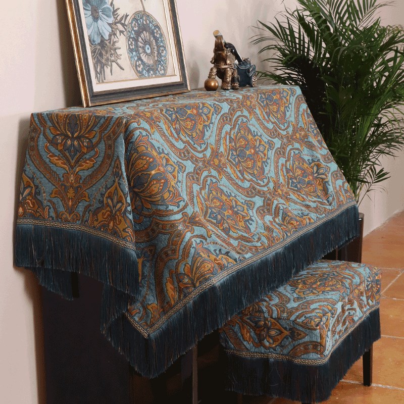 美式钢琴半罩防尘罩现代简约北欧钢琴套全罩盖P布琴凳套罩高档欧