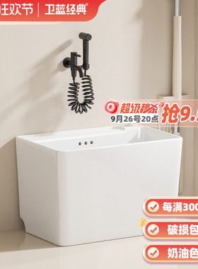 卫蓝经典拖把池家用2024新款洗拖布池拖地盆阳台落地式拖帕池W119