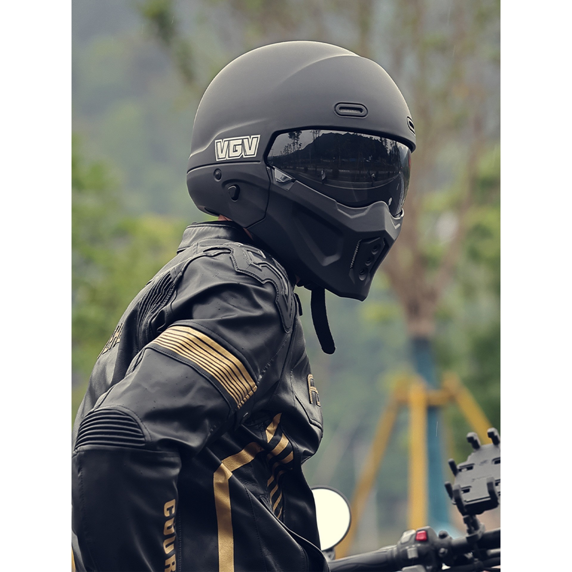 3c认证摩托车头盔蝎子组合盔男女机车巡航复古全盔夏季四分之三盔