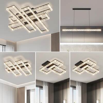 全光谱护眼水晶吸顶客厅灯轻奢现代led卧室灯套餐中山灯具