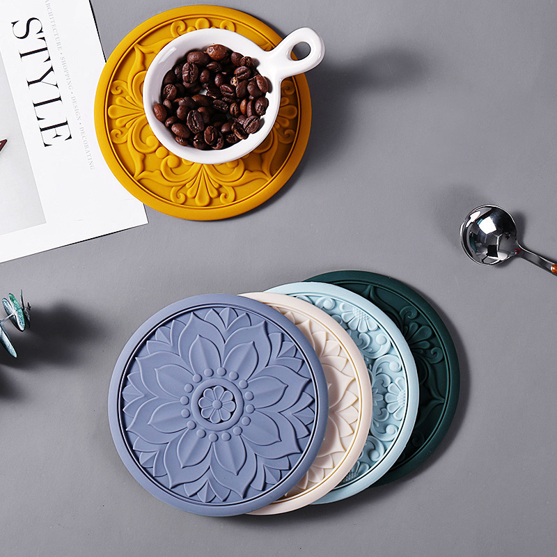 复古碗垫轻奢隔热垫欧式耐高温硅胶防烫菜L垫新中式茶艺杯垫小餐