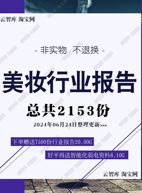 2024美妆行业研究分析报告美妆彩妆护肤行业数据调研分析报告素材