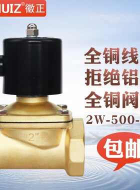 徽正2W-500-50全铜电磁阀2寸开关阀水阀DN50 可耐高温150度220V