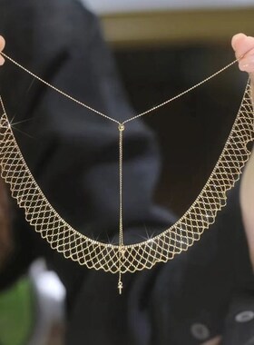 珍珠双珠吊坠项链女小众复古高级感流苏时尚精致高颜值蕾丝锁骨链