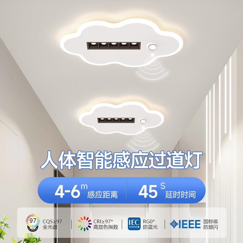 现代简约人体智能感应灯LED吸顶灯过道玄关走廊灯中山灯具超亮