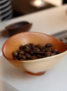 【有势咖啡勺专用牙作手则 月粗陶茶荷】茶烧咖啡豆形苏打配件碟