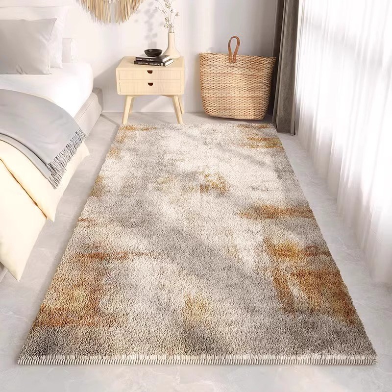 德国床边毯轻奢蓝色高级客厅床尾床头飘N窗毯地垫加厚床前垫