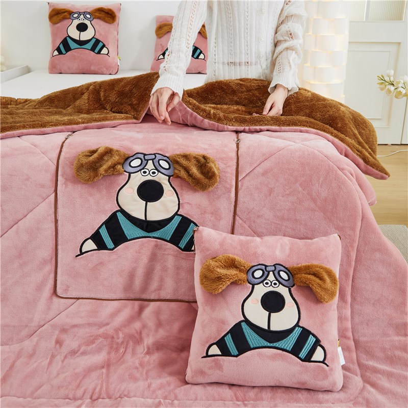 抱枕被子两用加厚保暖折叠汽车载枕头办公M室午睡毯空调毯二合一