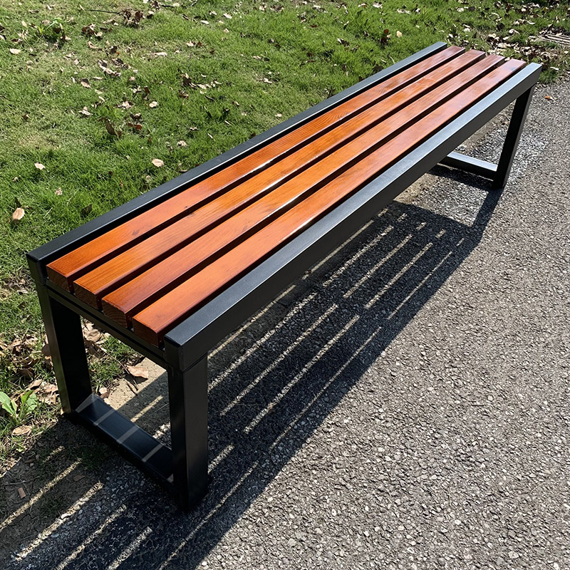 公园椅户外长椅铁艺防p腐实木凳子商场小区室外塑木休闲长条座排