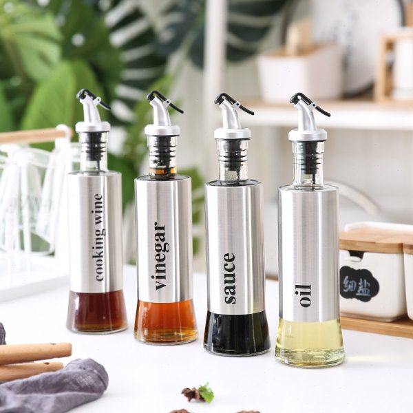 心宴 玻璃不锈钢防漏油壶油瓶酱油调味瓶厨房家用油壶醋壶料酒瓶,厨房/烹饪用具,油壶,淘宝优惠券,粉丝福利购,淘宝优惠卷