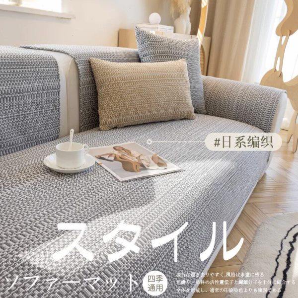 日系棉麻沙发垫布艺亚麻四季通用北欧现代老粗布高档防滑沙发座垫