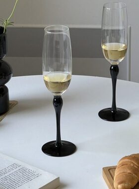 法式起泡酒红酒杯气泡酒酒杯高脚杯 中甜酒古杯子杯子家用香槟杯