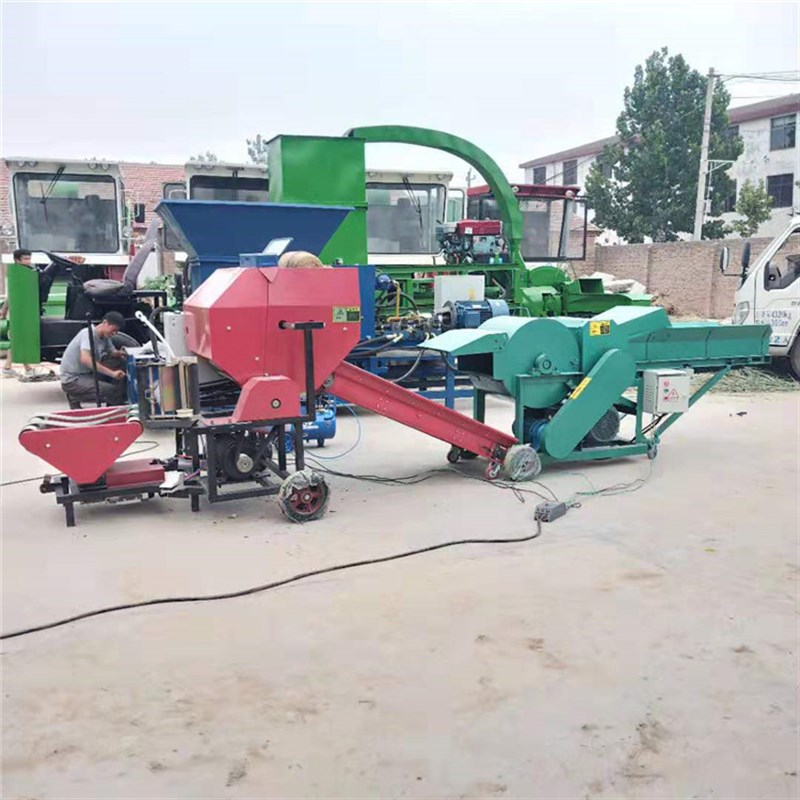 全自动秸a秆打捆机 青储铡草揉丝打包机 玉米秸秆打捆包膜一体机