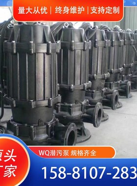 WQ潜水排污泵380oV高扬程三相污水泵地下室集水坑抽粪泥浆提升装