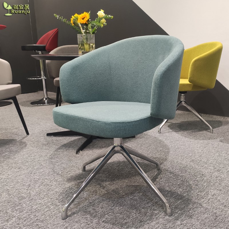 北欧简约时尚餐厅皮会客餐椅酒店桌椅舒适M咖啡椅办公接待休闲转