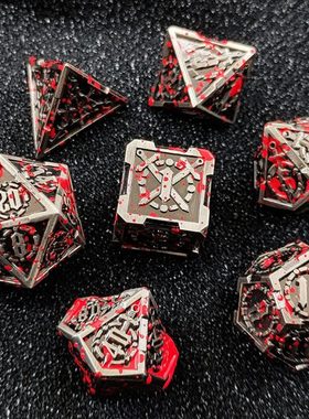 金属coc跑团骰子dnd龙与地下城克苏鲁多面数字色子trpg游戏d20剑7