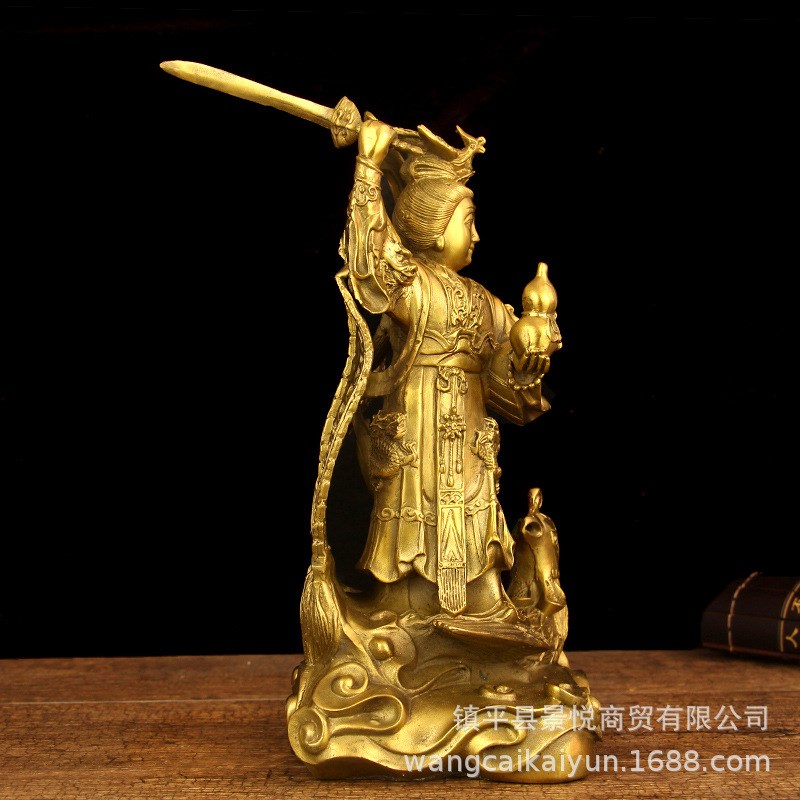 铜九天玄女铜像摆件王母娘娘铜像人物雕像N站孔雀台铜像客厅家居