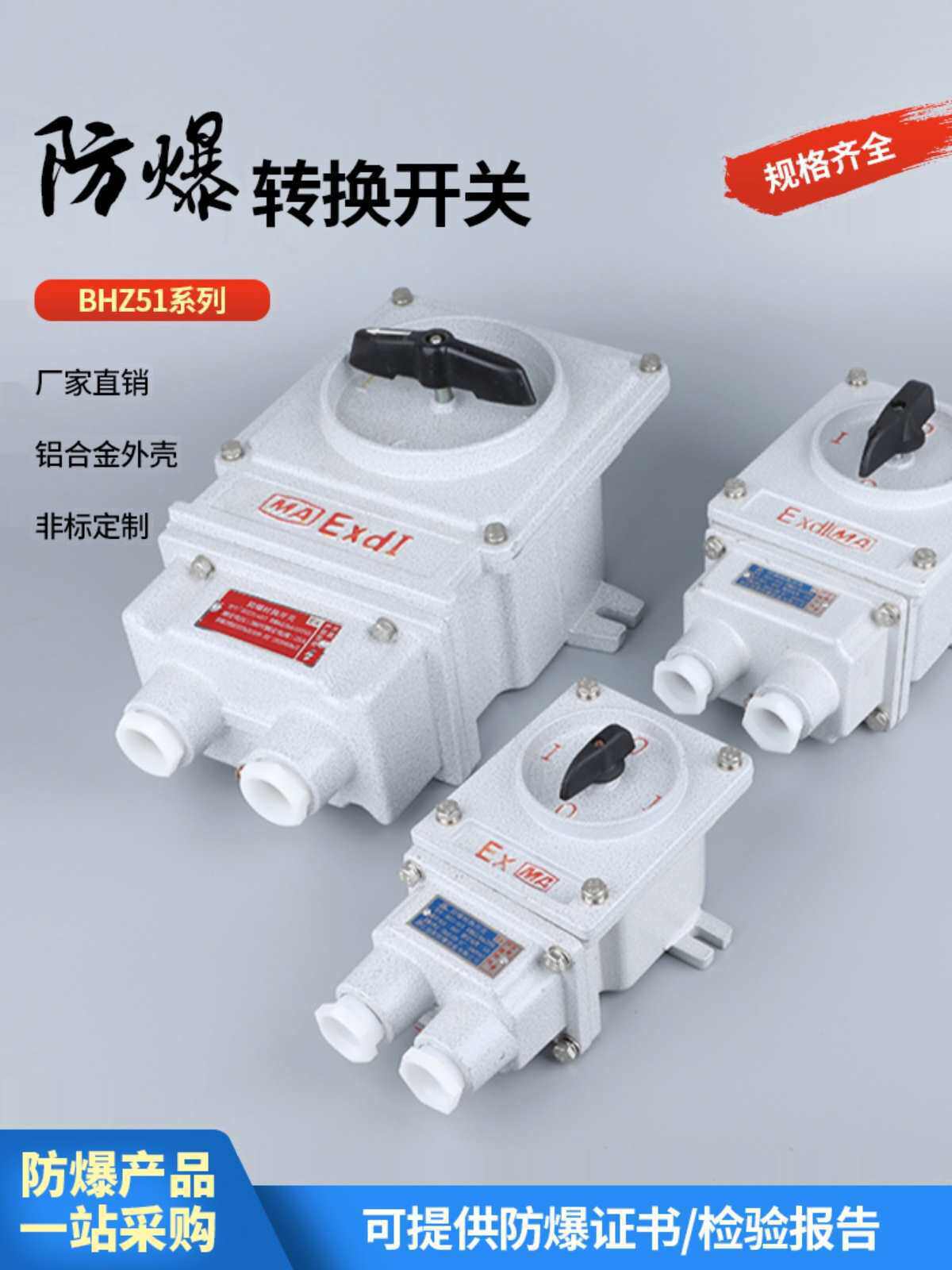 防爆转换开关控制器电机启动组合BHZ51-10A/2防爆倒顺开关380v