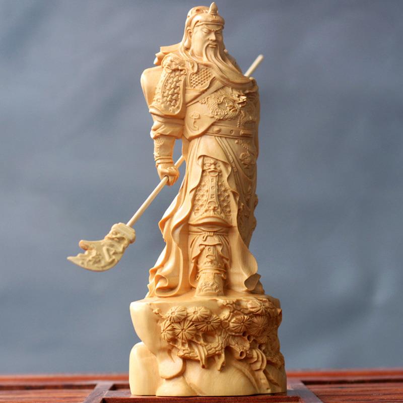 厂家黄杨木雕吉祥摆件家居饰品工艺品武财神木质关公关二爷