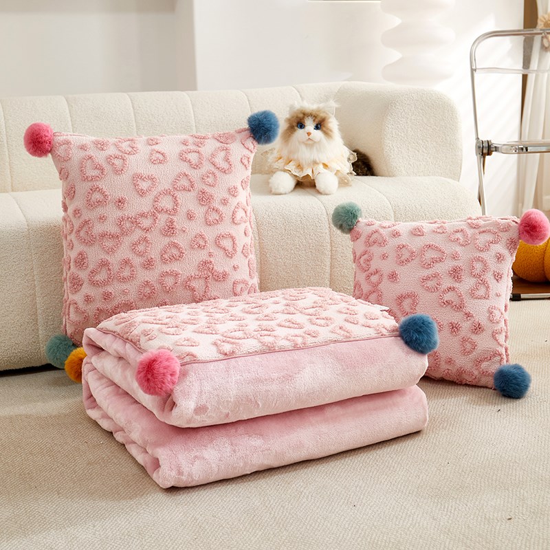彩球甜心抱d枕毯四季多功能盖毯可折叠办公室沙发午睡二合一