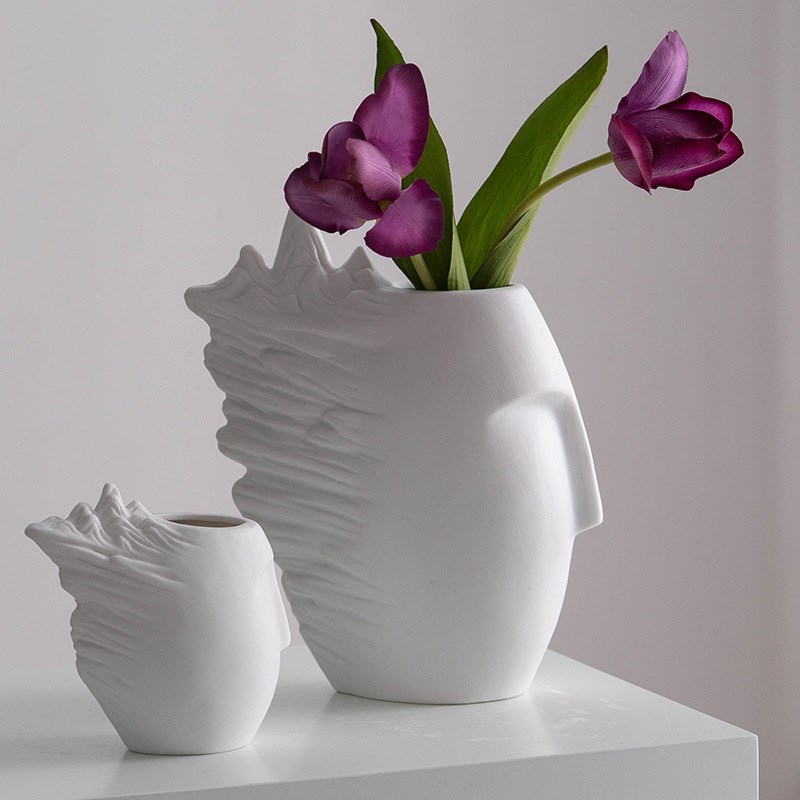 创意抽象艺术陶瓷干花花瓶摆件客厅餐桌电N视柜装饰品样板间软装