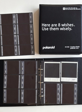 拍立得宝丽来通用大容量相册皮质黑底mini方形sq宽幅wide卡册活页