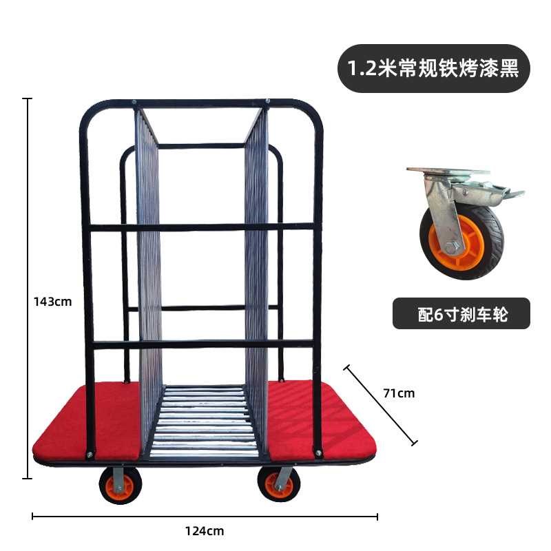 酒店玻璃转盘车宴会金属存放车餐厅推车I运输送餐收集万向轮加厚