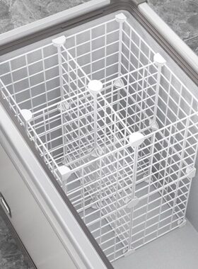 物多层置物架72分格隔断收纳篮冷冻/26加高筐冰柜内置铁艺网格cm