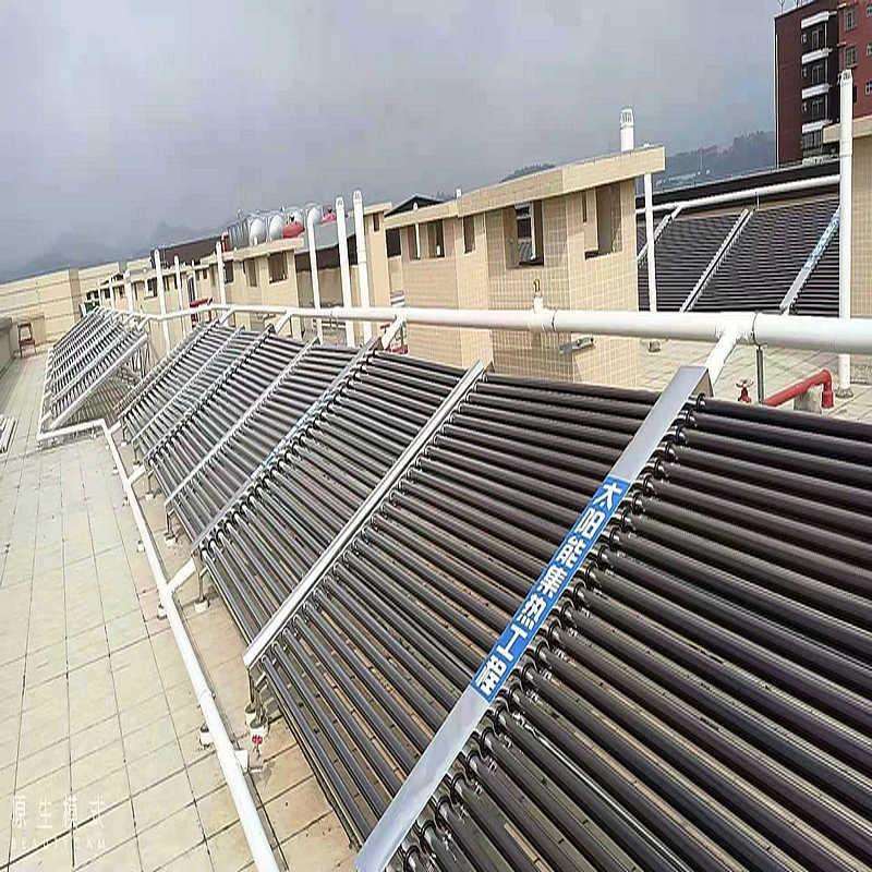 厂家直销全玻璃三高紫金管集热器商用真空管集热器工程联箱