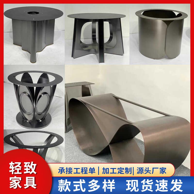 轻奢大理石餐桌腿不锈钢底座桌脚台架长方形桌子桌腿岩板餐桌支架