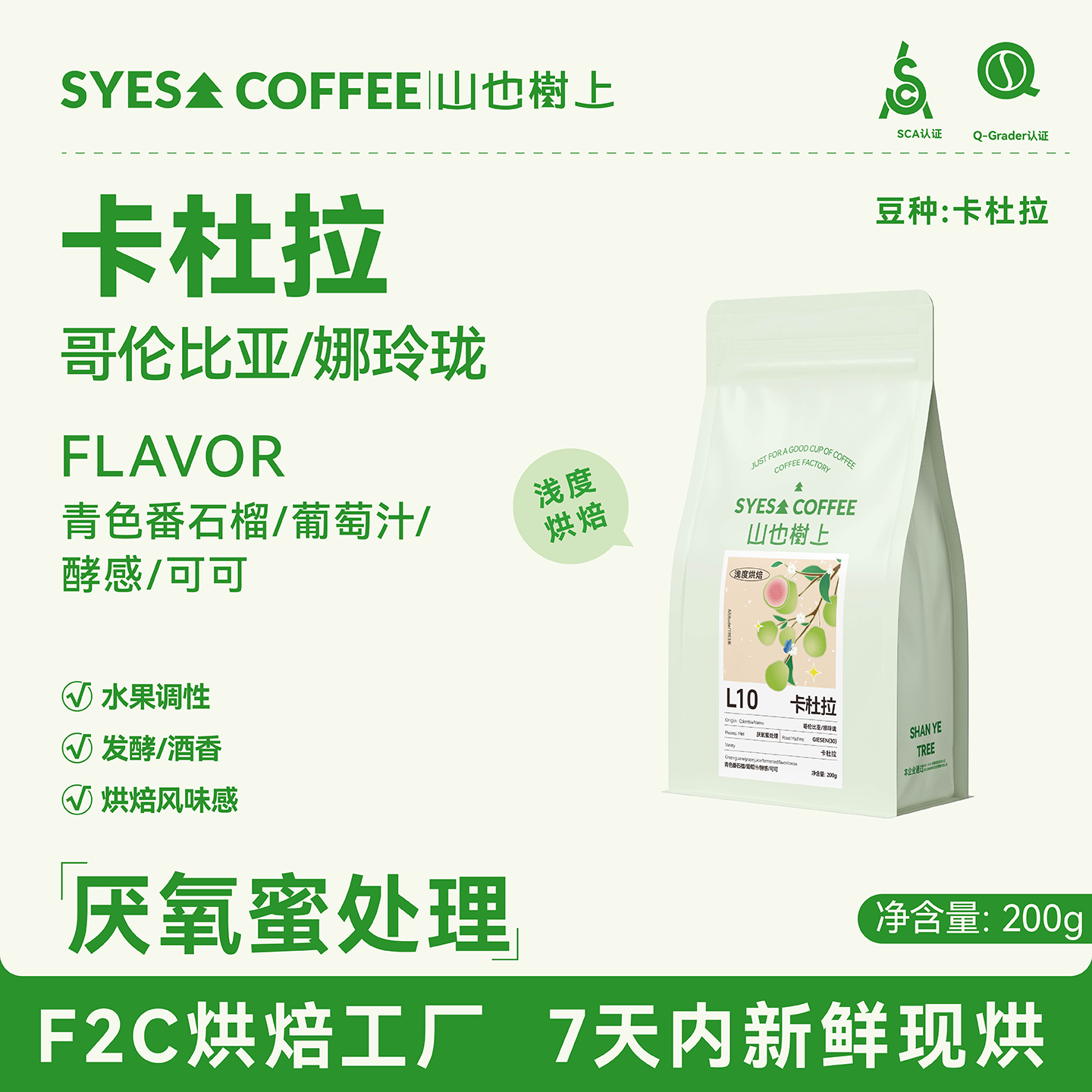 SYES山也树上哥伦比亚手冲咖啡豆