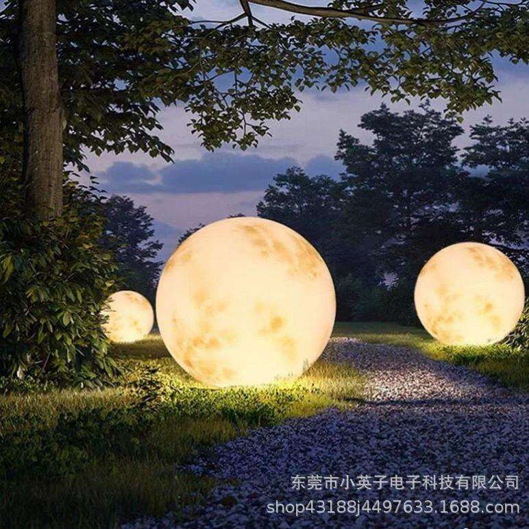 星球灯装饰灯景观灯艺术科教灯饰路灯月球透光圆球灯科幻月球灯