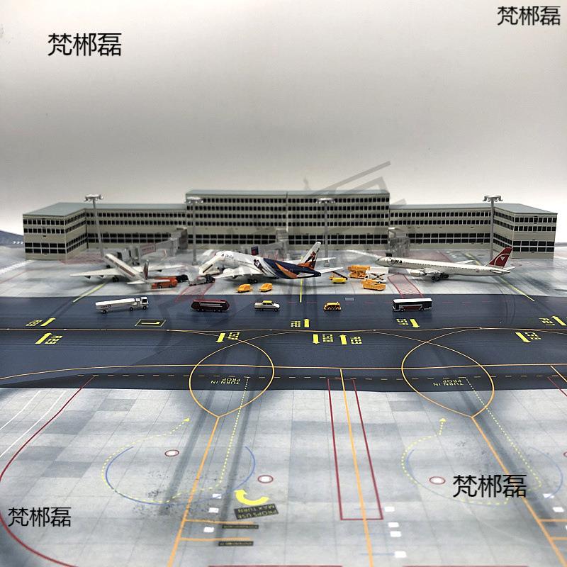 1/400机场地勤车航站楼廊桥指挥塔路灯地勤纸客机模型配件