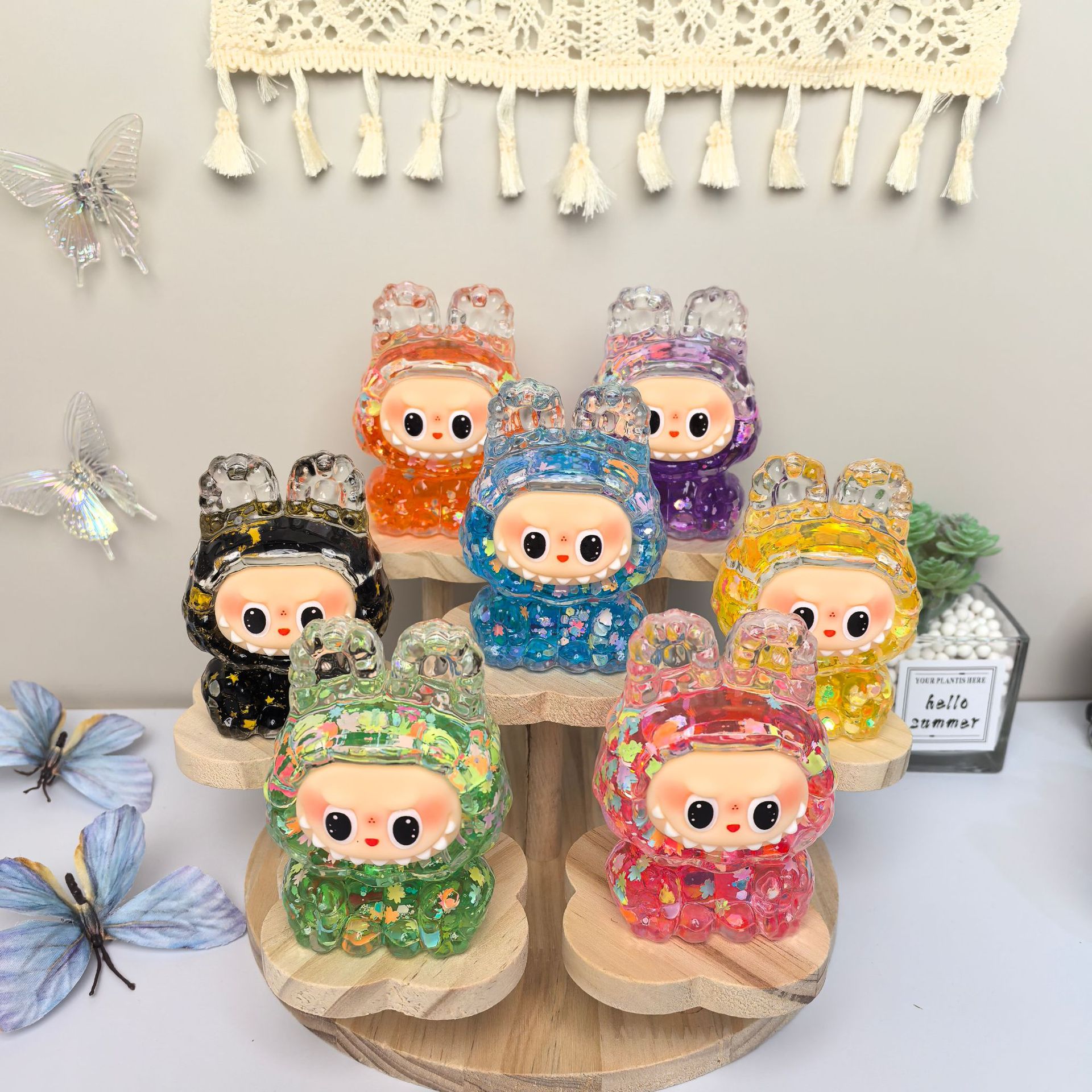 新款夜光流沙亚克力盲盒摆件