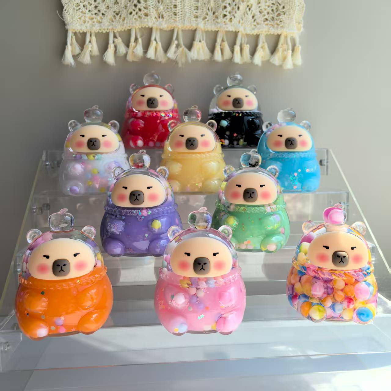 卡皮巴拉潮玩流沙萌宠桌面摆件