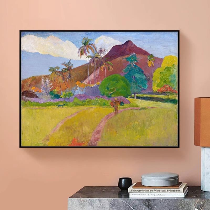 保罗高更后印象派世界名画小众风景人物油画客厅装饰画卧室挂画